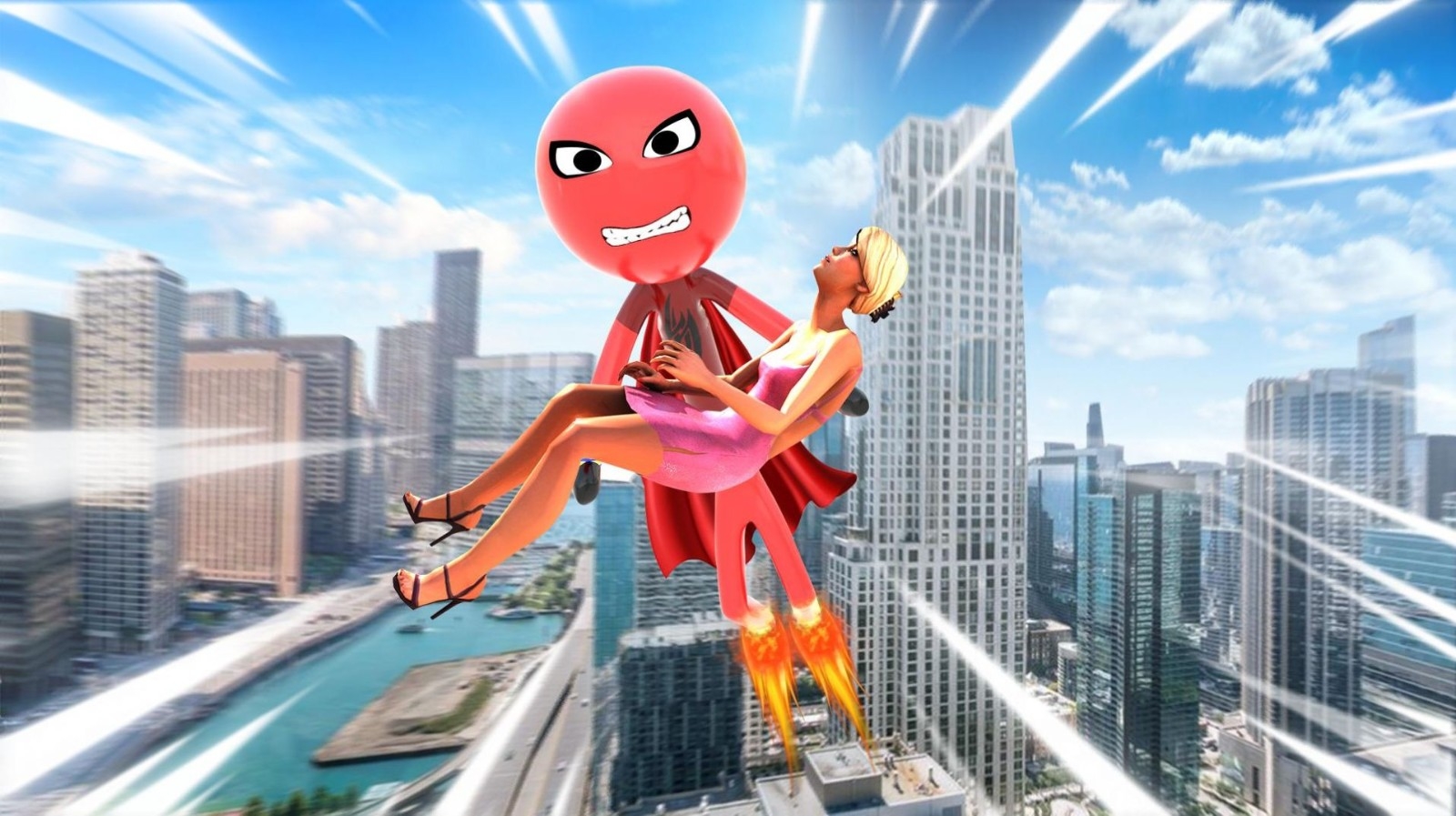 火柴人飞行战士(stickman flying hero)截图