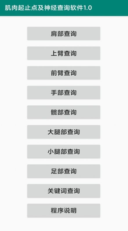 肌肉起止点及神经查询软件截图