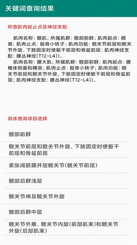 肌肉起止点及神经查询软件截图